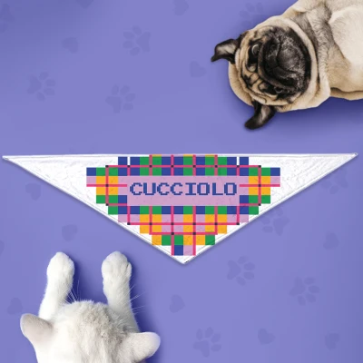 Bandana Cane Personalizzata - A quadretti e colorato