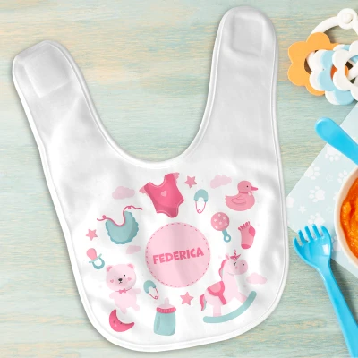 Bavaglino personalizzato per bambini - Figurine per femminucce