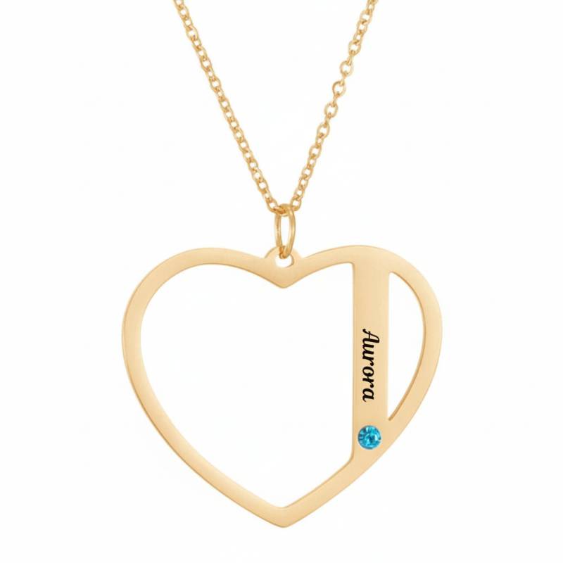 Collana con ciondolo a cuore con nome