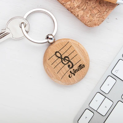 Portachiavi in legno - Con la chiave di sol