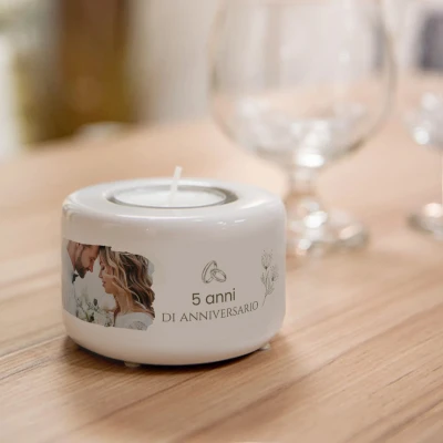 Portacandele in ceramica personalizzato - Compleanno
