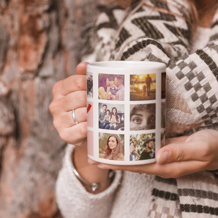 Tazza personalizzata per gli innamorati con 13 foto