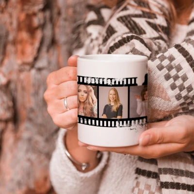Tazza personalizzata con immagini su rullino fotografico