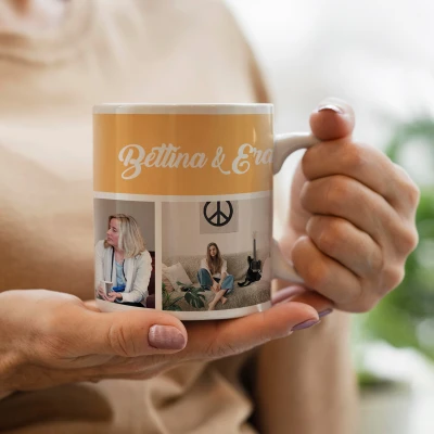 Tazza personalizzata con 3 foto e testo
