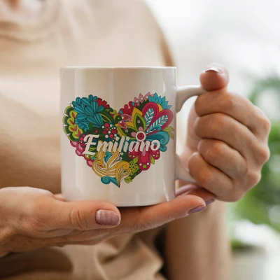 Tazza con presonalizzazione a forma di cuore