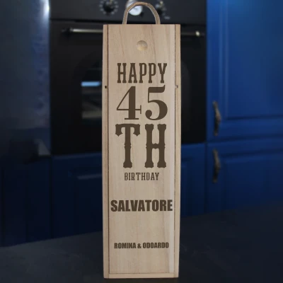 Scatola per vino in legno massiccio -Regalo
