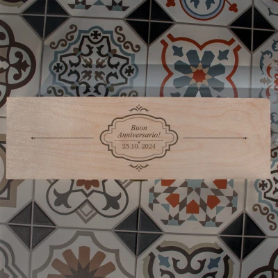 Scatola per vino in legno massiccio - Buona fortuna!