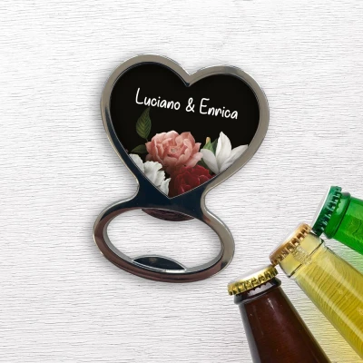 Apribottiglie a forma di cuore - Mazzo di fiori