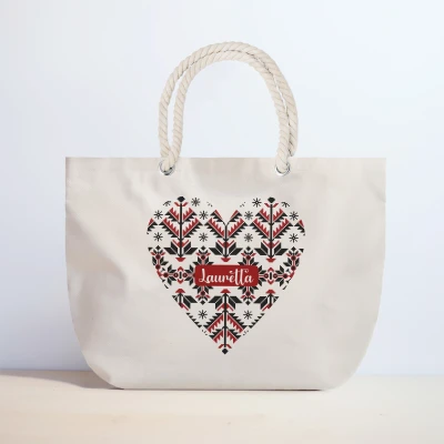 Borsa da spiaggia personalizzata - Cuore tradizionale