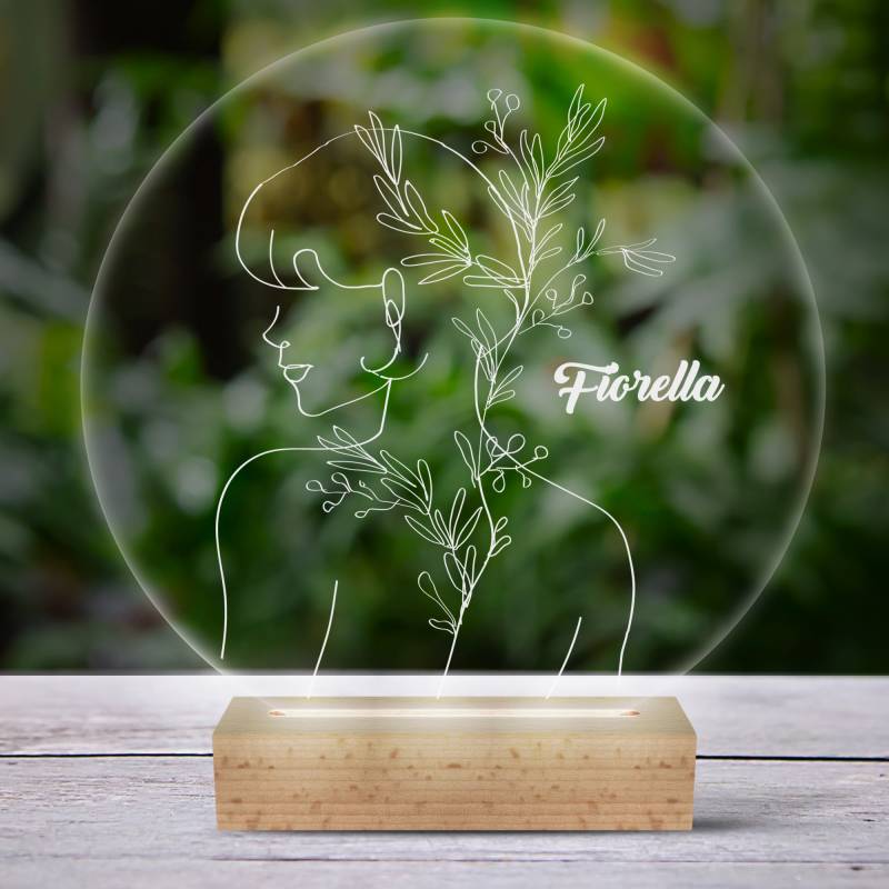 Lampada LED personalizzata con modello astratto