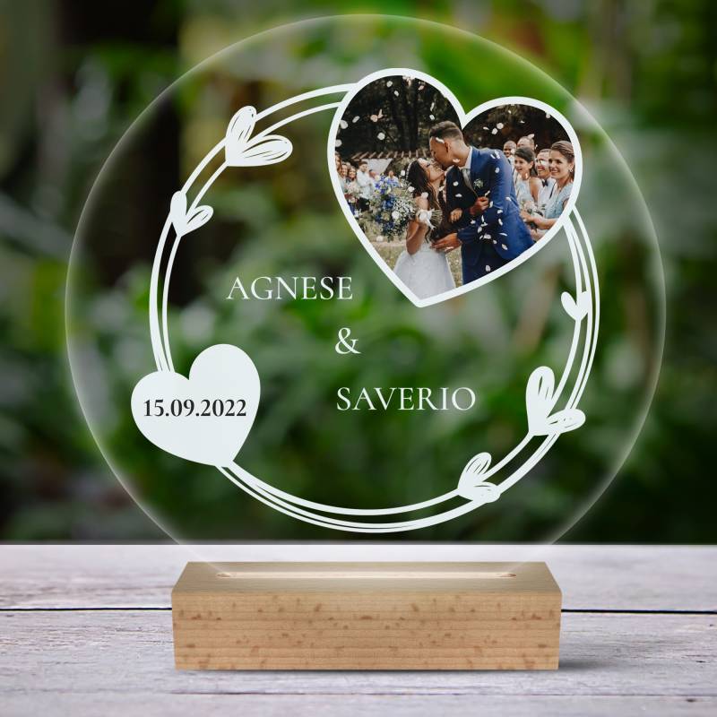 Lampada LED 3D personalizzata per una coppia