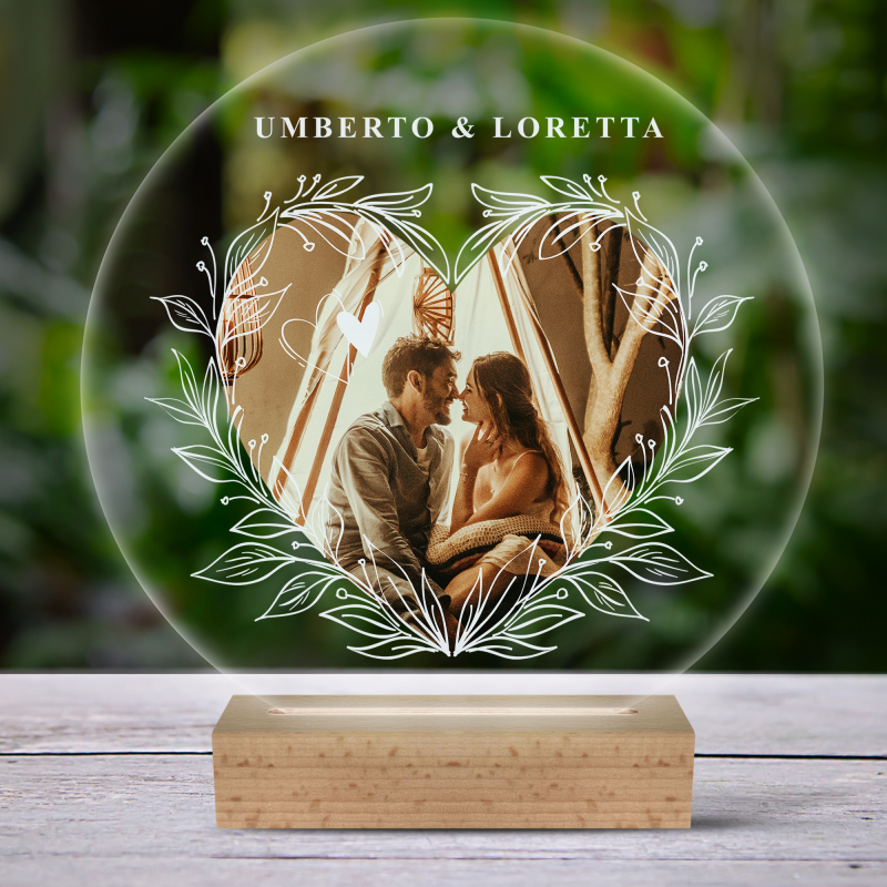 Lampada LED 3D personalizzata per Lui e Lei