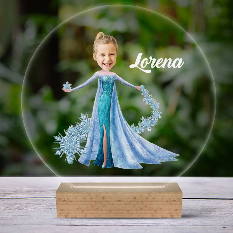 Lampada LED 3D personalizzata Elsa