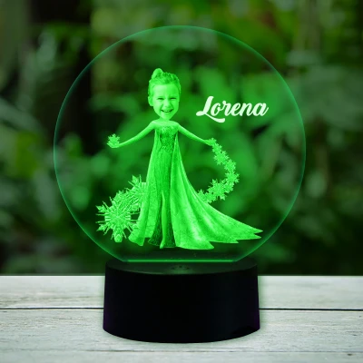 Lampada LED 3D personalizzata Elsa