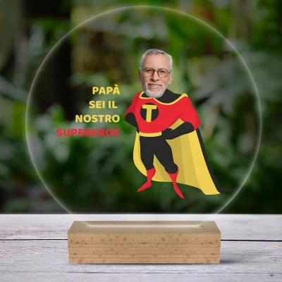 Lampada LED 3D personalizzata Super-Papà