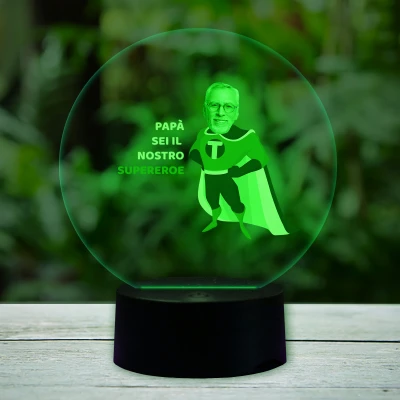 Lampada LED 3D personalizzata Super-Papà
