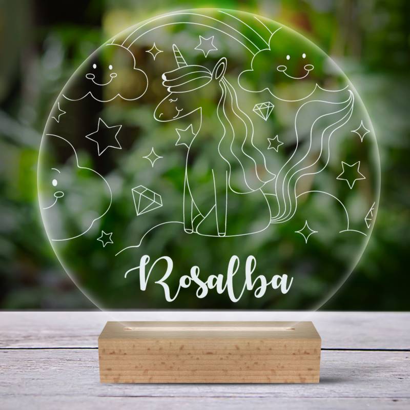 Lampada LED 3D personalizzata - Unicorno