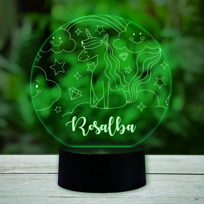 Lampada LED 3D personalizzata - Unicorno