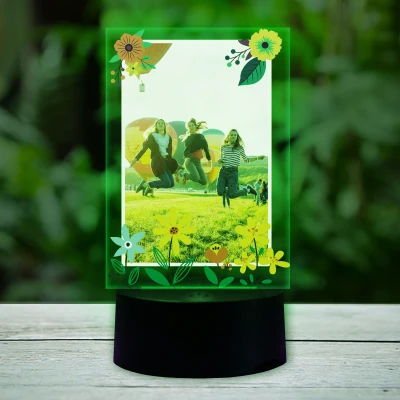 Lampada LED 3D personalizzata con fiori