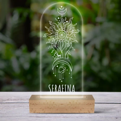 Lampada LED 3D personalizzata Sole e Luna