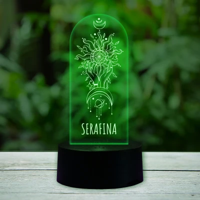 Lampada LED 3D personalizzata Sole e Luna