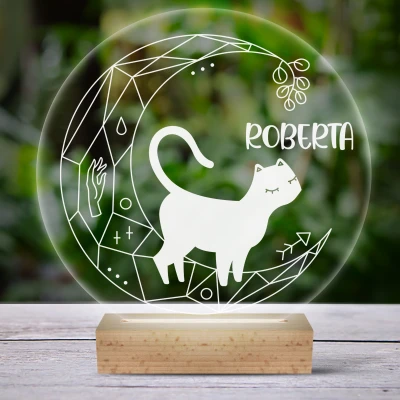 Lampada LED personalizzata con gatto