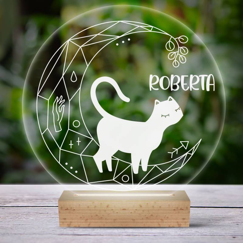 Lampada LED personalizzata con gatto
