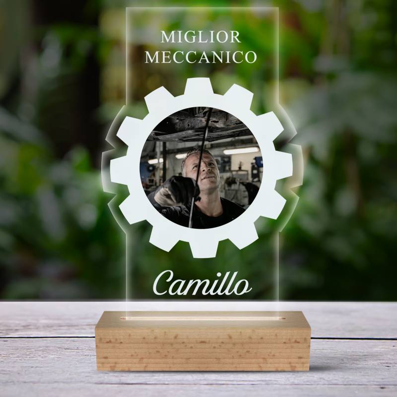 Lampada LED 3D personalizzata - Il miglior meccanico