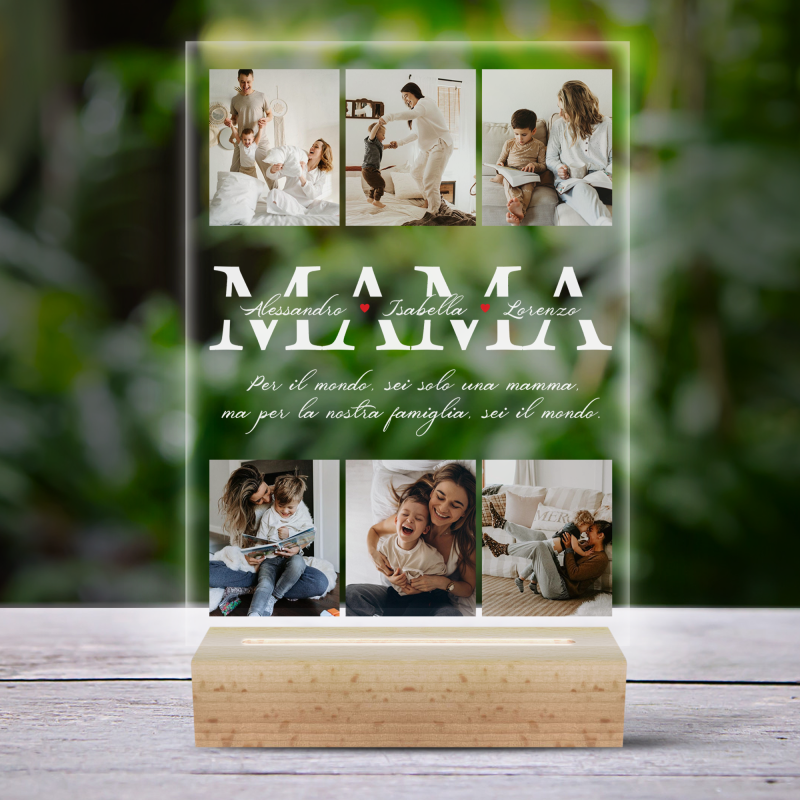 Lampada LED 3D personalizzata - Collage
