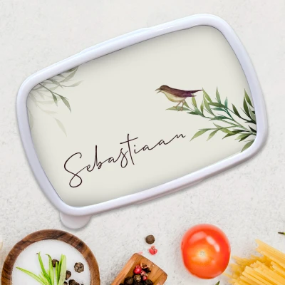Cestino pranzo - con foglie e il tuo nome