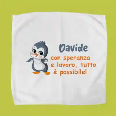 Asciugamano per lunch box personalizzato - Pinguino