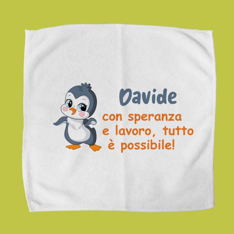 Asciugamano per lunch box personalizzato - Pinguino