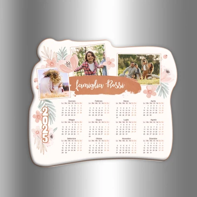 Magneti da frigo - Calendario di famiglia floreale