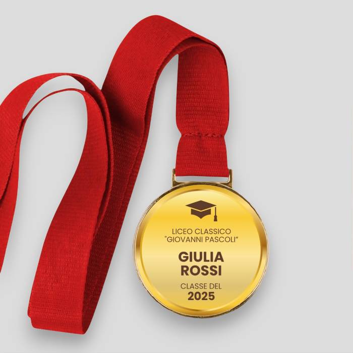 Medaglia personalizzata - Laureato a colori