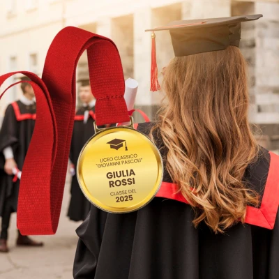 Medaglia personalizzata - Laureato a colori