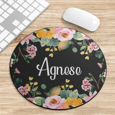 Tappetino per mouse rotondo con nome personalizzato