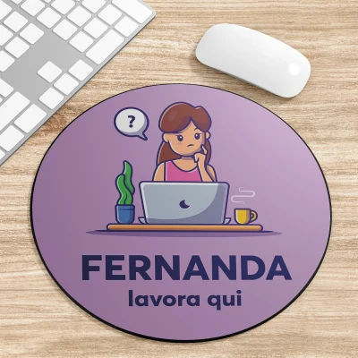 Tappetino per mouse rotondo personalizzato per una ragazza diligente