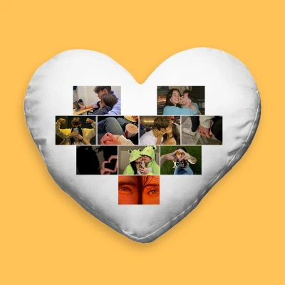 Cuscino personalizzato a forma di cuore - Collage