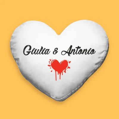 Cuscino personalizzato a forma di cuore - Cuore graffiti