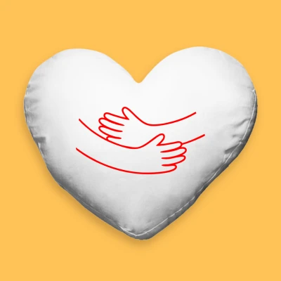 Cuscino personalizzato a forma di cuore - Abbraccio