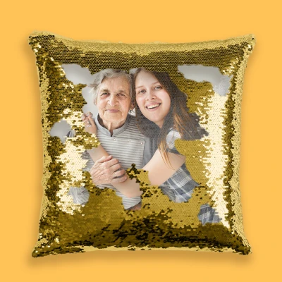 Cuscino personalizzato con paillettes - Colorato