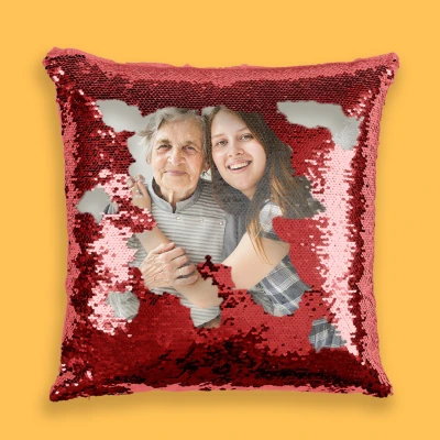 Cuscino personalizzato con paillettes - Colorato