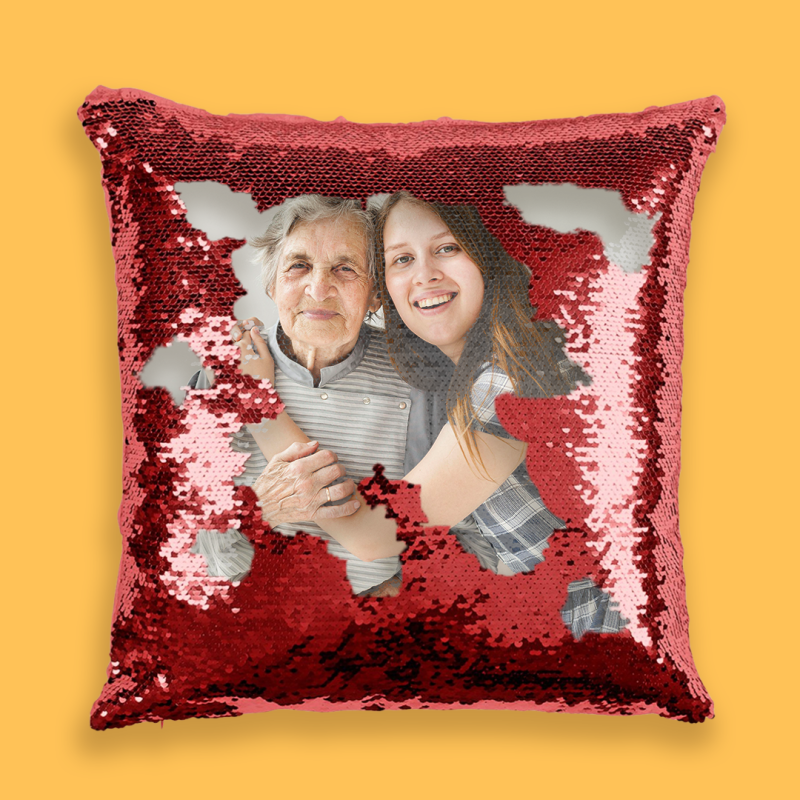 Cuscino personalizzato con paillettes - Colorato