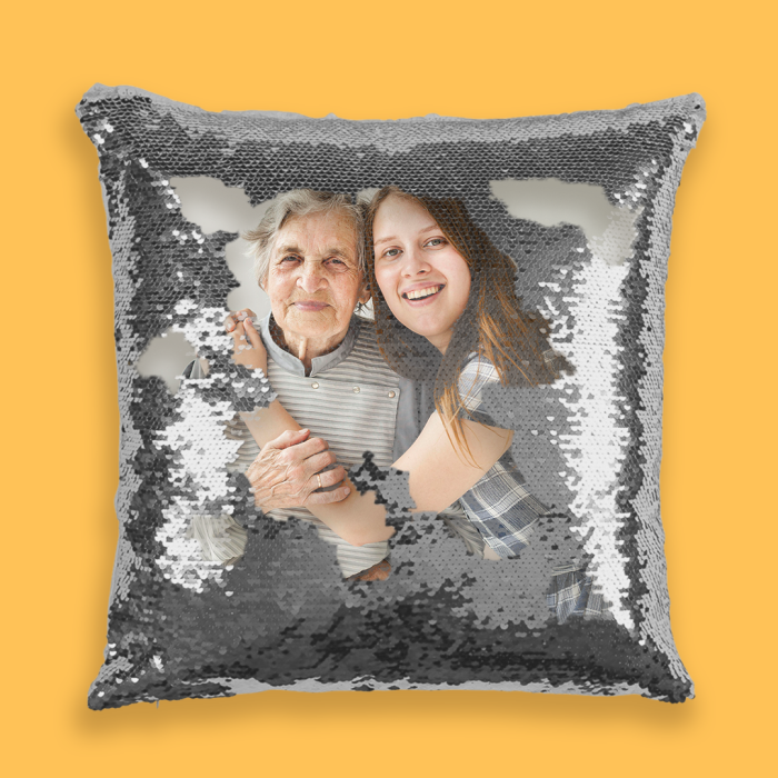 Cuscino personalizzato con paillettes - Colorato