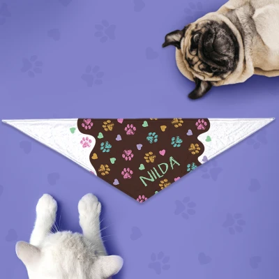 Bandana Cane Personalizzata - Attenzione, tracce di cane
