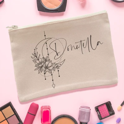Borsellino per trucchi personalizzato - Luna floreale