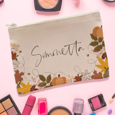 Borsellino per trucchi personalizzato - Autunno con il tuo nome