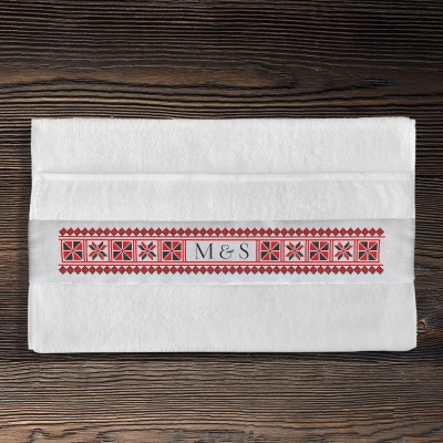 Asciugamano di cotone personalizzato - Con modello tradizionale