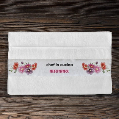 Asciugamano di cotone personalizzato - Chef in cucina