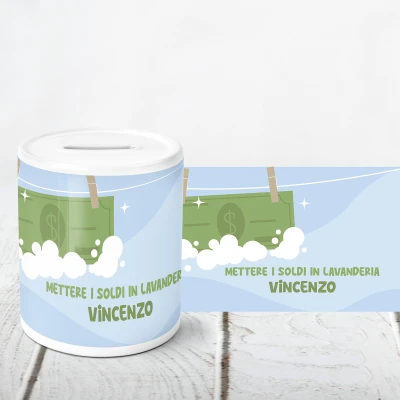  Salvadanaio personalizzato - Metti i soldi a lavare
